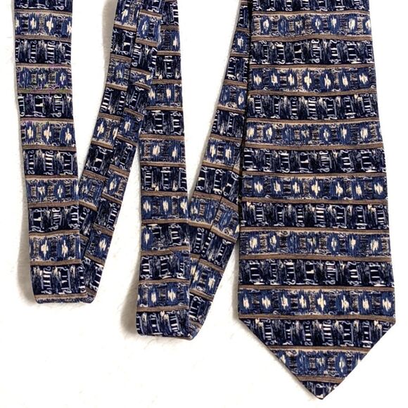 Vintage Men's 100% Italian Silk Tie Abstract Motif by JT Beckett - Picture 2 of 11